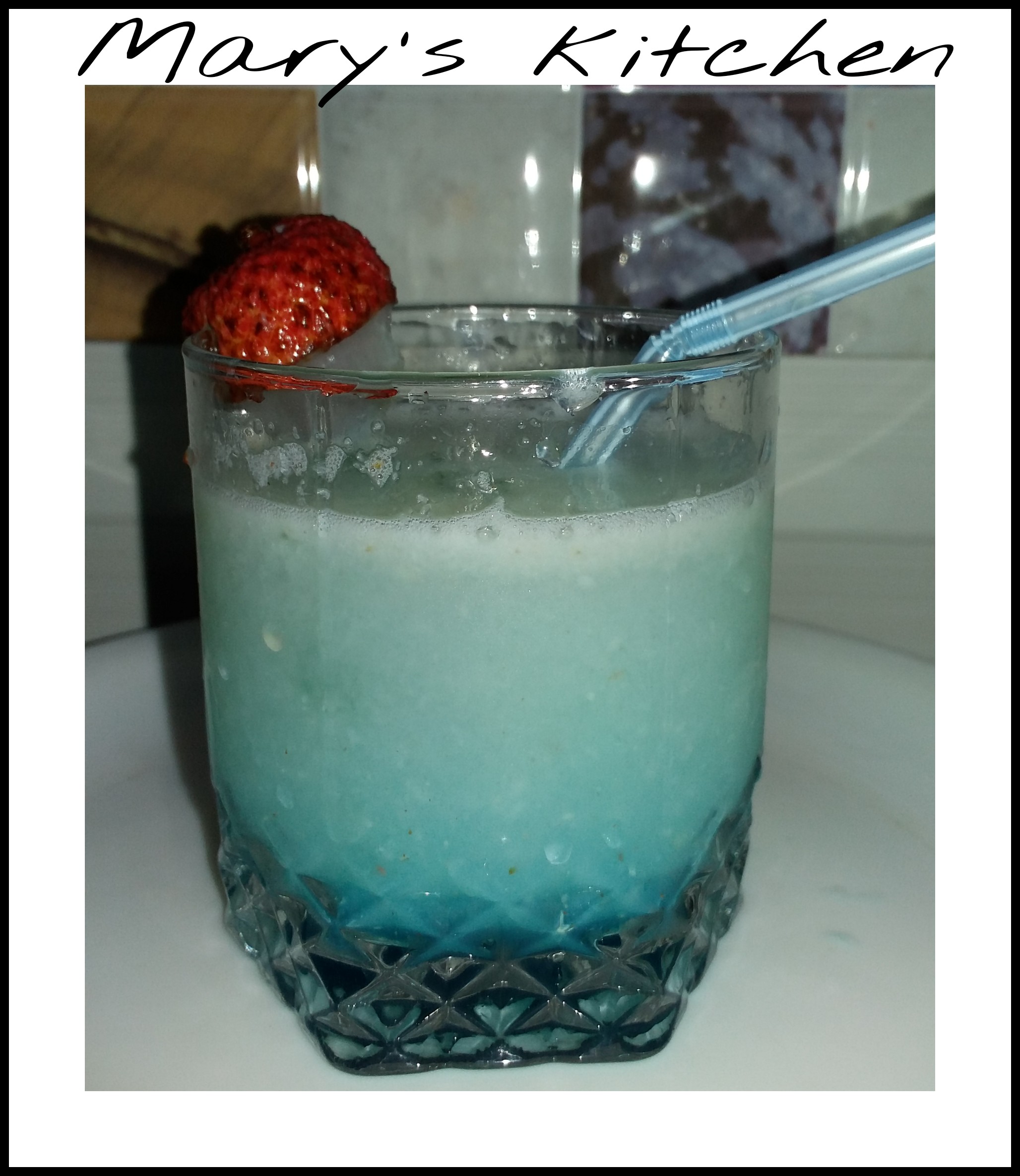 Blue sky lychee mocktail - Mary's Kitchen