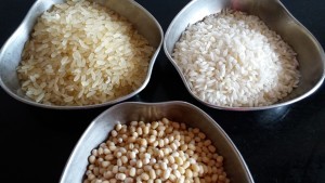 raw rice + parboiled rice + skinless urad dal
