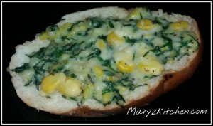 Cheese corn spinach garlic bread recipe