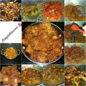 CHICKEN COOKED IN FRIED ONION PASTE.